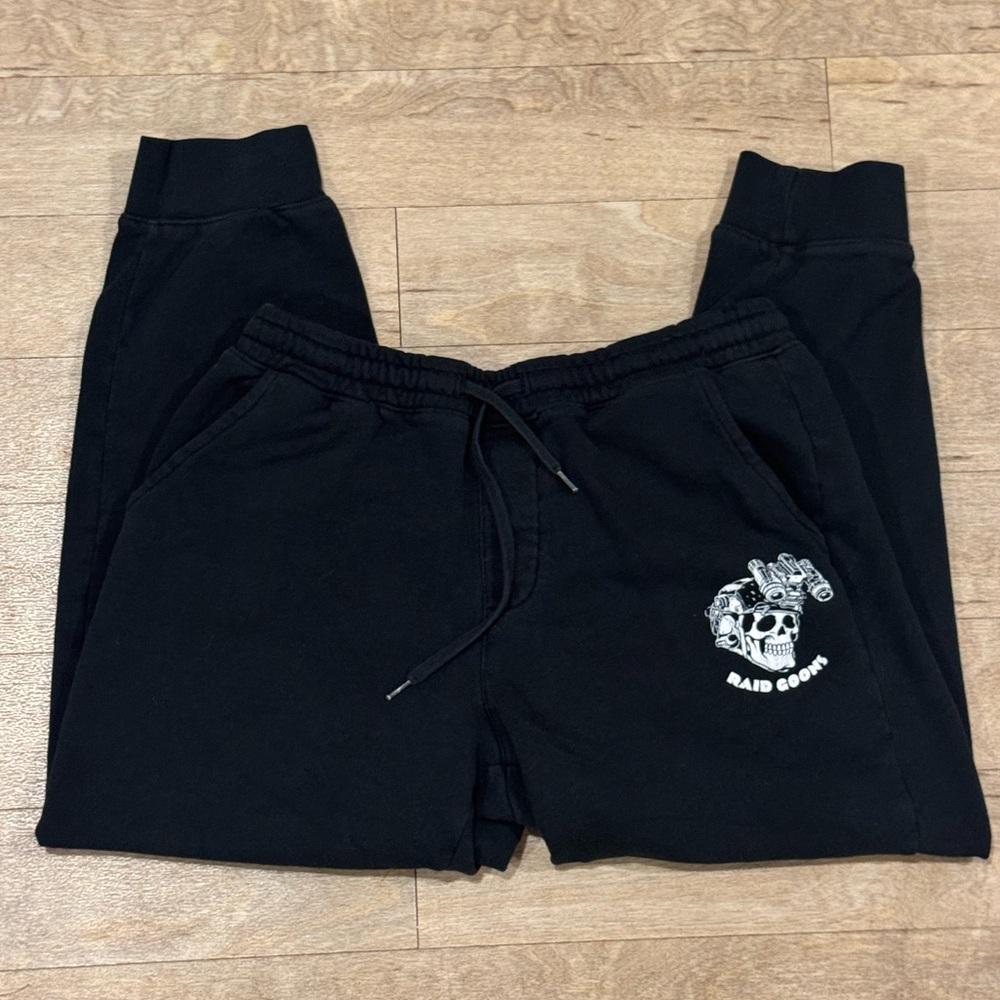 Raid Goons Black Jogger Sweatpants Size Medium